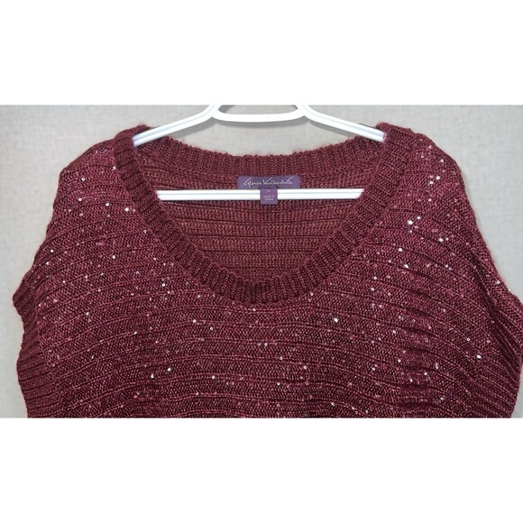 Gloria Vanderbilt Women's Burgundy With Sparkles  Pullover Top Size Large - Picture 4 of 6